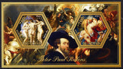 Chad 2014 Peter Paul Rubens #1 perf sheetlet containing two hexagonal-shaped values unmounted mint