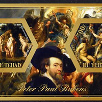 Chad 2014 Peter Paul Rubens #3 imperf sheetlet containing two hexagonal-shaped values unmounted mint