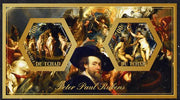 Chad 2014 Peter Paul Rubens #3 imperf sheetlet containing two hexagonal-shaped values unmounted mint