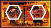 Chad 2014 Fire Engines #2 imperf sheetlet containing two hexagonal-shaped values unmounted mint