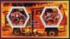 Chad 2014 Fire Engines #3 perf sheetlet containing two hexagonal-shaped values unmounted mint