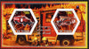 Chad 2014 Fire Engines #3 imperf sheetlet containing two hexagonal-shaped values unmounted mint