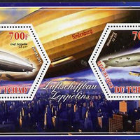 Chad 2014 Airships #1 perf sheetlet containing two hexagonal-shaped values unmounted mint