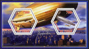 Chad 2014 Airships #2 perf sheetlet containing two hexagonal-shaped values unmounted mint