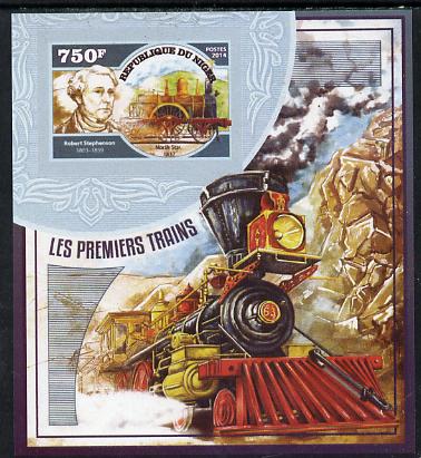 Niger Republic 2014 Early Steam Trains #2 imperf s/sheet unmounted mint. Note this item is privately produced and is offered purely on its thematic appeal