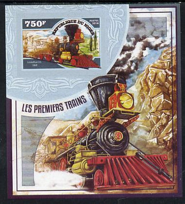 Niger Republic 2014 Early Steam Trains #3 imperf s/sheet unmounted mint. Note this item is privately produced and is offered purely on its thematic appeal