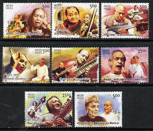 India 2014 Musicians perf set of 8 unmounted mint