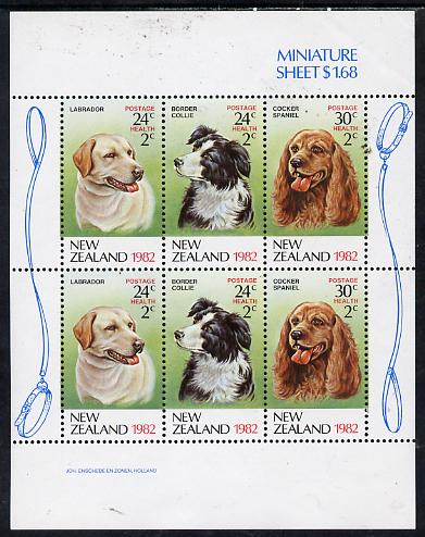 New Zealand 1982 Health - Dogs perf m/sheet unmounted mint, SG MS 1273