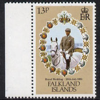 Falkland Islands 1981 Royal Wedding 13p with inverted watermark unmounted mint marginal SG 403w