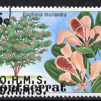 Montserrat 1980 Orchid Tree 15c with OHMS overprint doubled fine cto used listed as SG O30a but unpriced