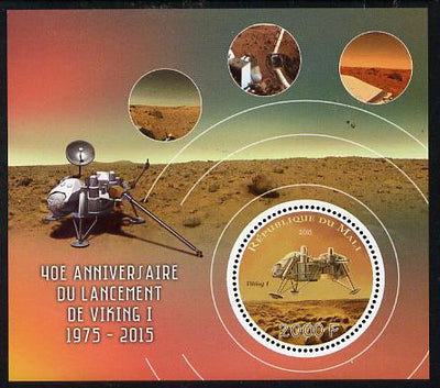 Mali 2015 40th Anniversary of Viking 1 Landing on Mars perf sheetlet containing circular-shaped value unmounted mint
