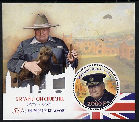 Mali 2015 Sir Winston Churchill perf sheetlet containing circular-shaped value unmounted mint