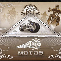 Congo 2015 Motor Cycles perf deluxe sheet containing one triangular value unmounted mint