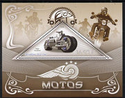 Congo 2015 Motor Cycles perf deluxe sheet containing one triangular value unmounted mint
