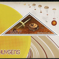 Congo 2015 Huygens Saturn Probe perf deluxe sheet containing one triangular value unmounted mint