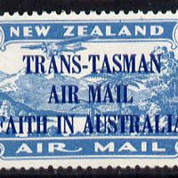 New Zealand 1934 Trans-Tasman Faith in Australia 7d blue unmounted mint SG 554