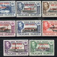 Falkland Islands Dependencies - South Georgia 1944 KG6 opt'd set of 8 unmountedd mint, SG B1-8
