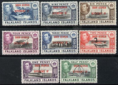 Falkland Islands Dependencies - South Georgia 1944 KG6 opt'd set of 8 unmountedd mint, SG B1-8
