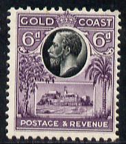 Gold Coast 1928 KG5 Christiansborg Castle 6d black & purple mounted mint SG 109