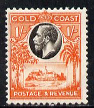 Gold Coast 1928 KG5 Christiansborg Castle 1s black & red-orange mounted mint SG 110