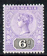 Tasmania 1892-99 QV Key Plate 6d violet & black mounted mint SG 219