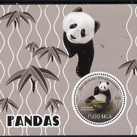 Madagascar 2015 Pandas perf deluxe sheet containing one circular value unmounted mint