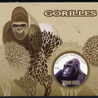 Madagascar 2015 Gorillas perf deluxe sheet containing one circular value unmounted mint