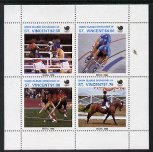 St Vincent - Union Island 1988 Seoul Olympic Games the unissued sheetlet containing set of 4 values unmounted mint
