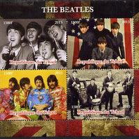Chad 2015,The Beatles perf sheetlet containing 4 values unmounted mint. Note this item is privately produced and is offered purely on its thematic appeal. .