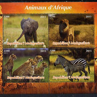 Madagascar 2015,Animals of Africa perf sheetlet containing 4 values unmounted mint. Note this item is privately produced and is offered purely on its thematic appeal