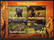 Madagascar 2015,Animals of Africa perf sheetlet containing 4 values unmounted mint. Note this item is privately produced and is offered purely on its thematic appeal