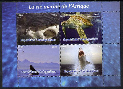 Madagascar 2015,Marine Life of Africa perf sheetlet containing 4 values unmounted mint. Note this item is privately produced and is offered purely on its thematic appeal