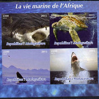 Madagascar 2015,Marine Life of Africa imperf sheetlet containing 4 values unmounted mint. Note this item is privately produced and is offered purely on its thematic appeal