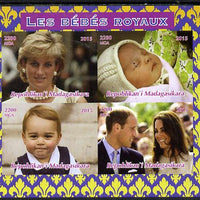 Madagascar 2015 Royal Babies imperf sheetlet containing 4 values unmounted mint. Note this item is privately produced and is offered purely on its thematic appeal