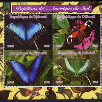 Djibouti 2015 Butterflies #3 perf sheetlet containing 4 values unmounted mint. Note this item is privately produced and is offered purely on its thematic appeal