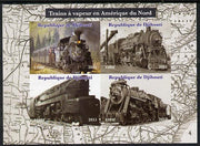 Djibouti 2015 Steam Locomotives of North America imperf sheetlet containing 4 values unmounted mint. Note this item is privately produced and is offered purely on its thematic appeal