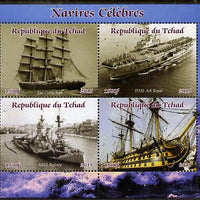 Chad 2015 Famous Ships perf sheetlet containing 4 values unmounted mint. Note this item is privately produced and is offered purely on its thematic appeal. .