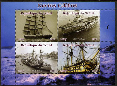 Chad 2015 Famous Ships perf sheetlet containing 4 values unmounted mint. Note this item is privately produced and is offered purely on its thematic appeal. .