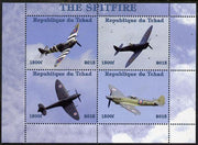 Chad 2015 The Spitfire perf sheetlet containing 4 values unmounted mint. Note this item is privately produced and is offered purely on its thematic appeal. .