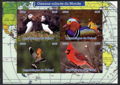 Chad 2015 Colourful Birds of the World perf sheetlet containing 4 values unmounted mint. Note this item is privately produced and is offered purely on its thematic appeal. .