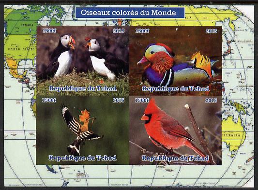 Chad 2015 Colourful Birds of the World imperf sheetlet containing 4 values unmounted mint. Note this item is privately produced and is offered purely on its thematic appeal. .