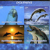 Madagascar 2015 Dolphins imperf sheetlet containing 4 values unmounted mint. Note this item is privately produced and is offered purely on its thematic appeal