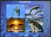 Madagascar 2015 Dolphins imperf sheetlet containing 4 values unmounted mint. Note this item is privately produced and is offered purely on its thematic appeal