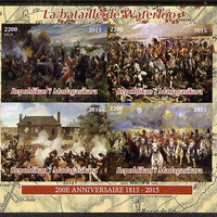 Madagascar 2015 Battle of Waterloo imperf sheetlet containing 4 values unmounted mint. Note this item is privately produced and is offered purely on its thematic appeal