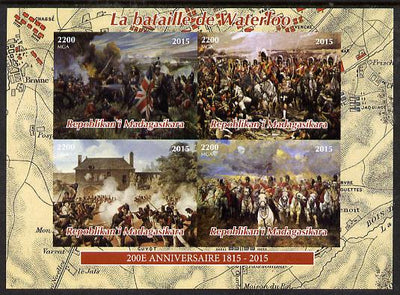 Madagascar 2015 Battle of Waterloo imperf sheetlet containing 4 values unmounted mint. Note this item is privately produced and is offered purely on its thematic appeal