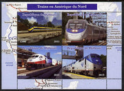Djibouti 2015 Trains of North America perf sheetlet containing 4 values unmounted mint. Note this item is privately produced and is offered purely on its thematic appeal