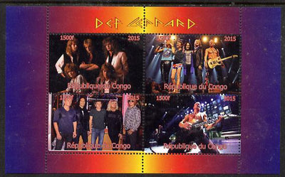 Congo 2015 Def Leppard #1 perf sheetlet containing 4 values unmounted mint. Note this item is privately produced and is offered purely on its thematic appeal