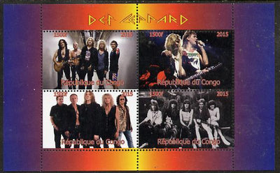 Congo 2015 Def Leppard #2 perf sheetlet containing 4 values unmounted mint. Note this item is privately produced and is offered purely on its thematic appeal