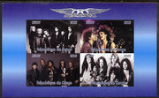 Congo 2015 Aerosmith #1 imperf sheetlet containing 4 values unmounted mint. Note this item is privately produced and is offered purely on its thematic appeal