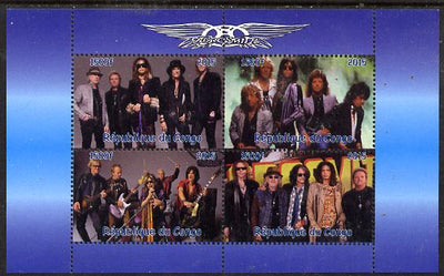 Congo 2015 Aerosmith #2 perf sheetlet containing 4 values unmounted mint. Note this item is privately produced and is offered purely on its thematic appeal